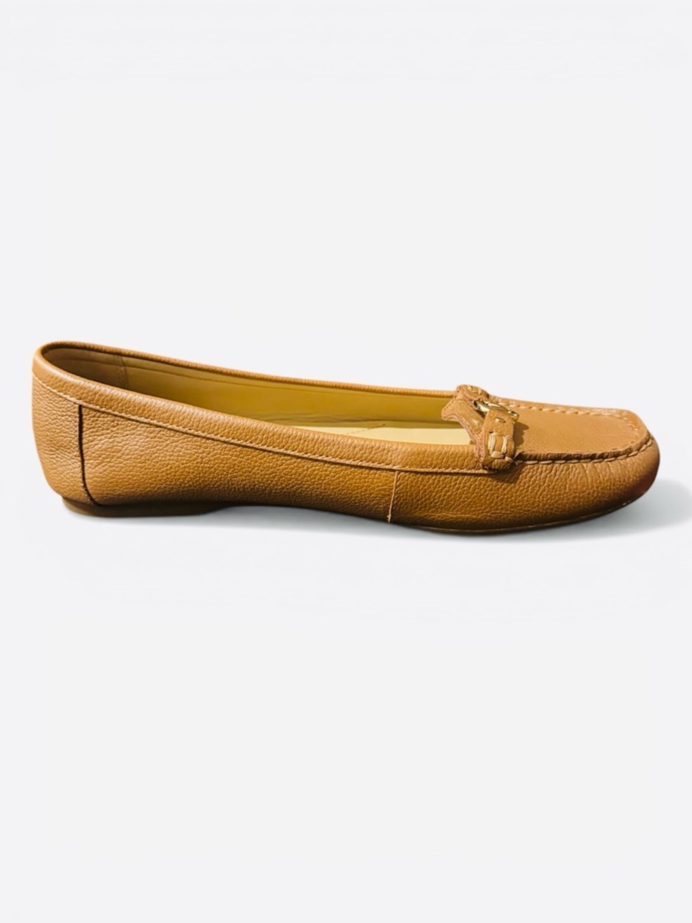 Michael Kors May Tan Leather Gold Logo Moccasins - Picture 6 of 9